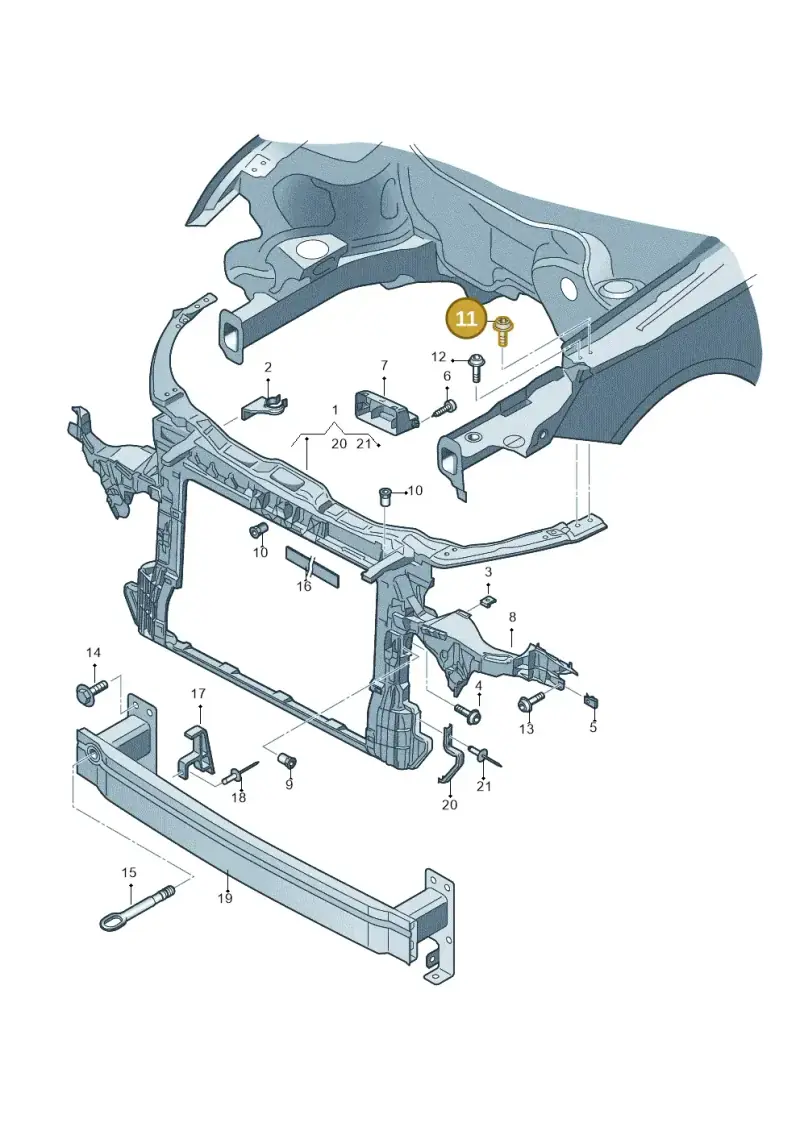 N90683302 — Audi A1 Sportback (2010-2015) diagram 708805000, position 11