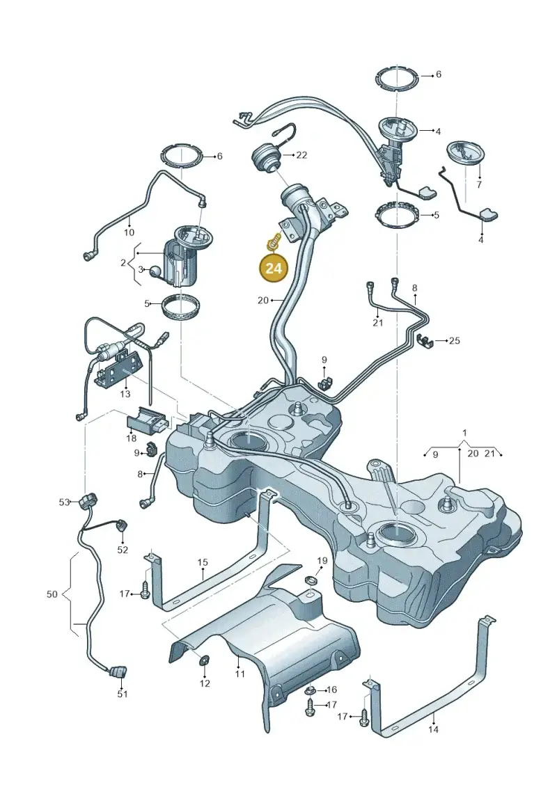 N90693804 — Audi RS3 Limousine (2017-2020) diagram 853201150, position 24