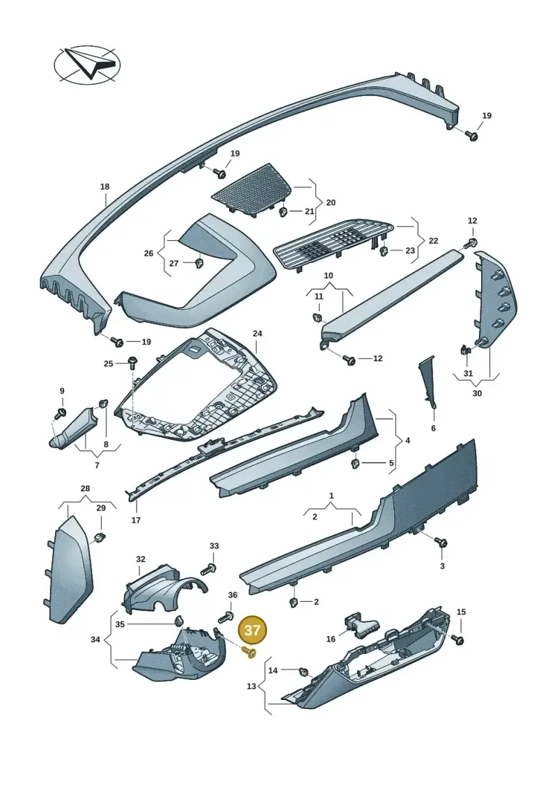 N90698606 — Audi Q6 e-tron (2023-) diagram f5s857150, position 37