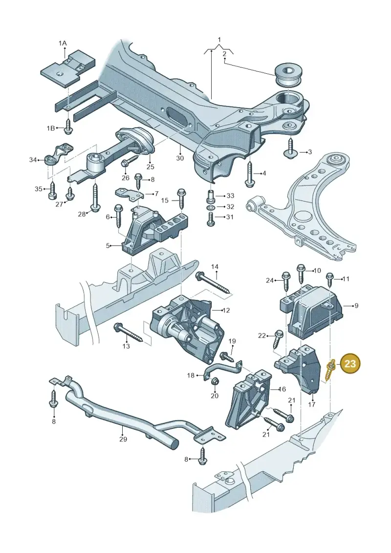 N90707604 — Audi A3/S3/QUATTRO (2000-2003) diagram 194199200, position 23
