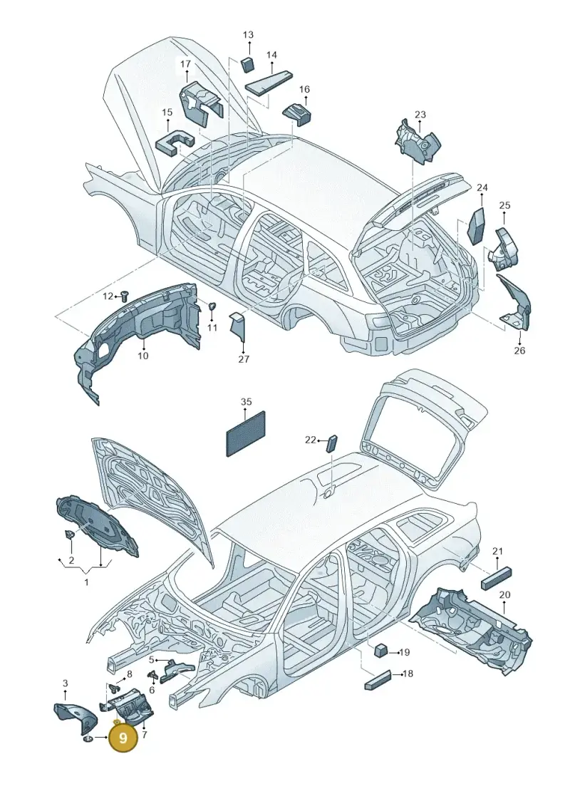 N90708802 — Audi A6 qu. 3.0 tdi (2014-2018) diagram 717863210, position 9
