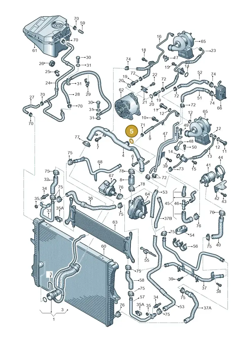N90713203 — Audi Q7 qu. 3.0 TDI (2009-2015) diagram 675121300, position 5