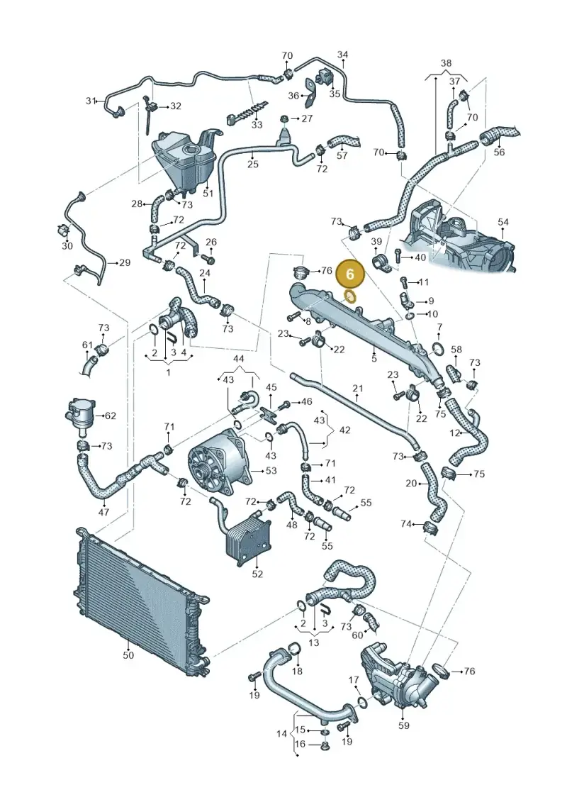 N90713203 — Audi RS4 Av. qu. 4.2 (2012-2015) diagram 695121300, position 6