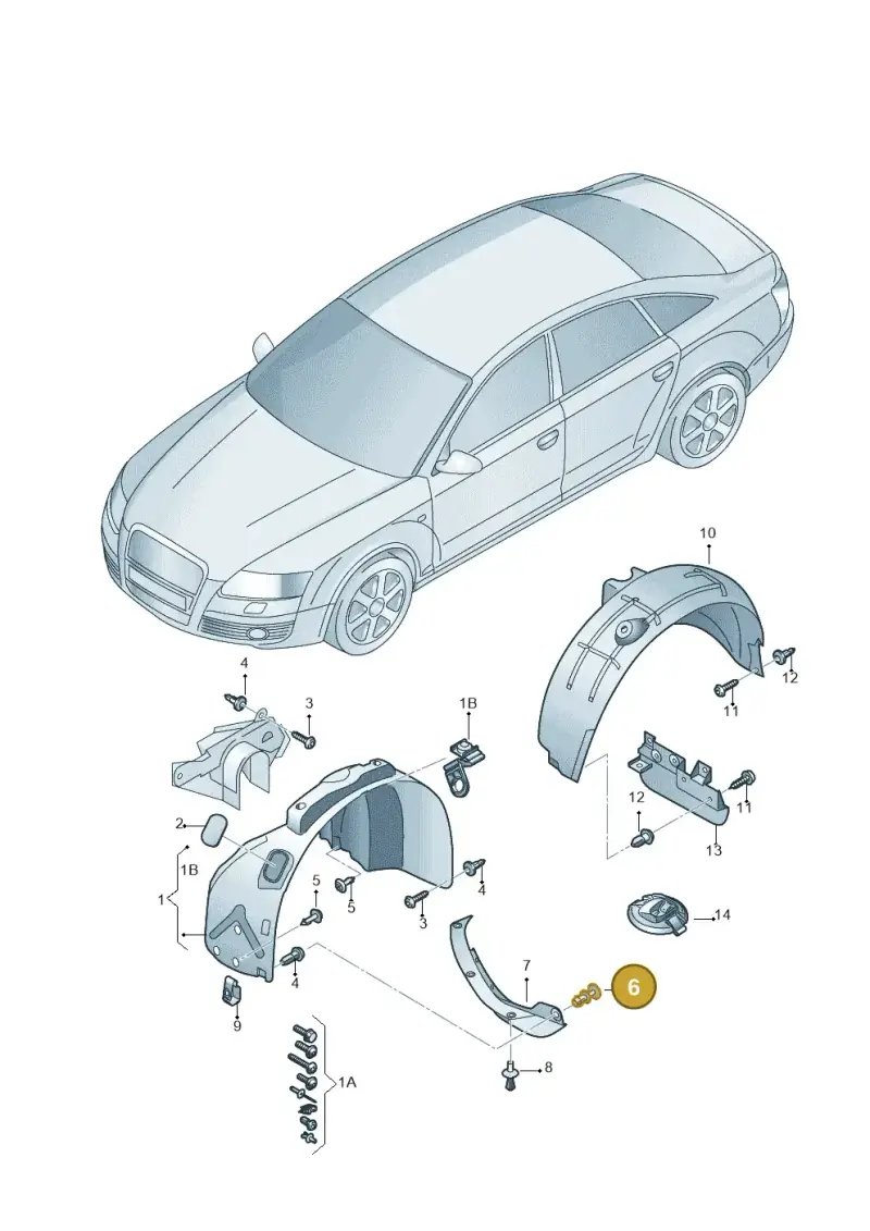 N90717802 — Audi RS6 Avant qu.5.0 (2007-2010) diagram 448821500, position 6