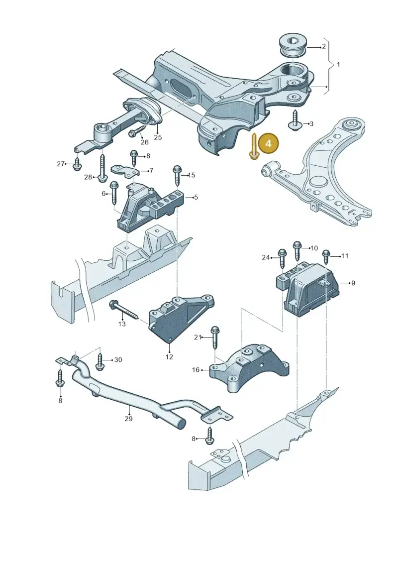 N90734902 — Audi TT Coupe/Roadster (2002-2006) diagram 278199300, position 4
