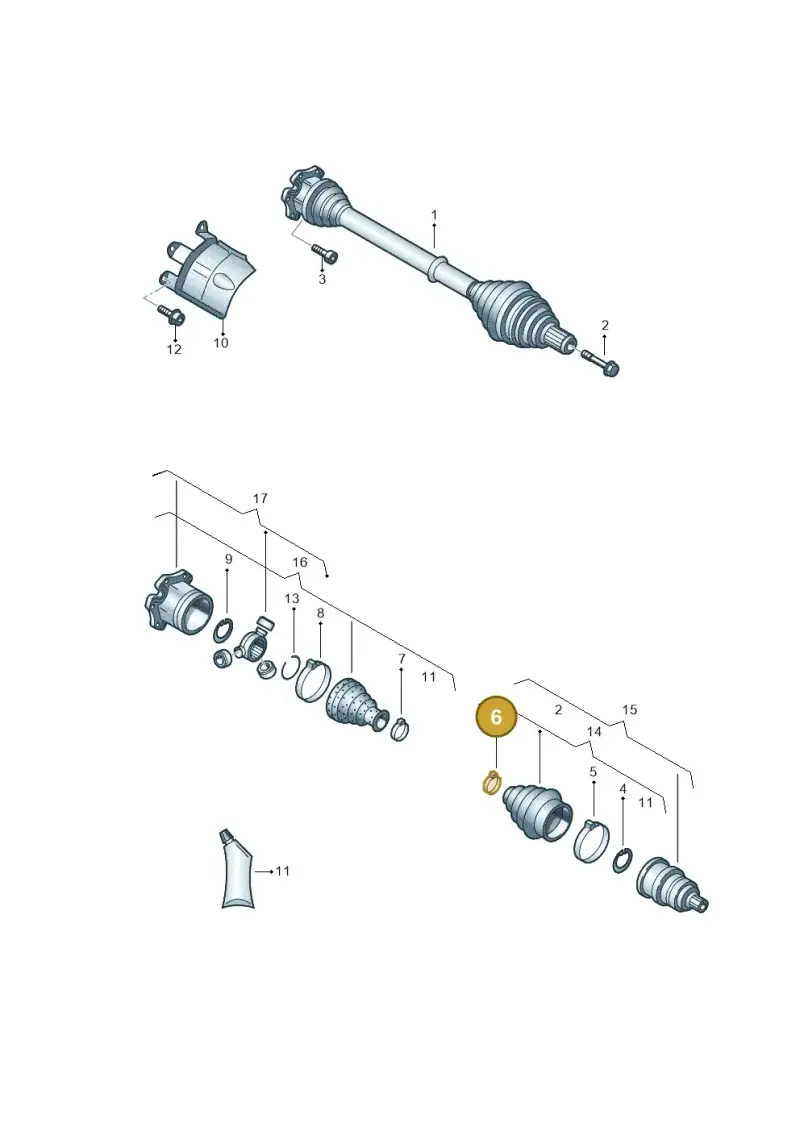 N90739901 — Audi Q5 qu. 2.0 (2009-2018) diagram 454407270, position 6