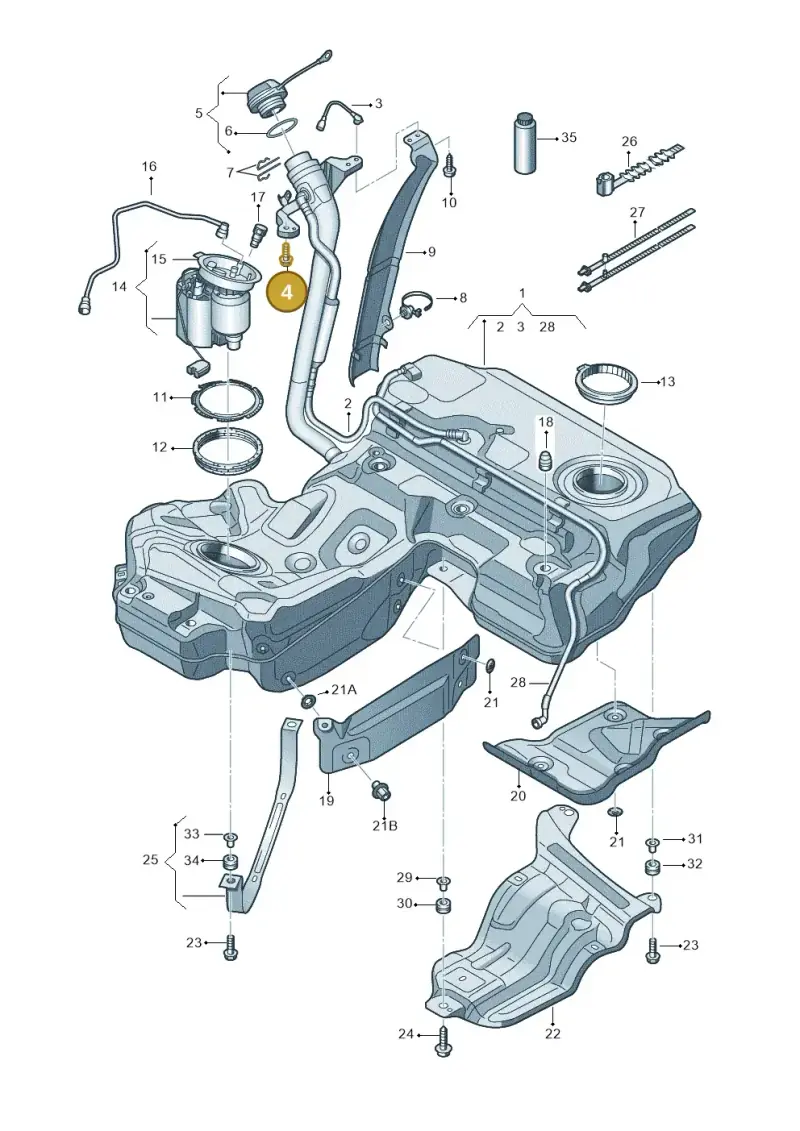 N90758302 — Audi A7 Sportback (2014-2018) diagram 711201000, position 4