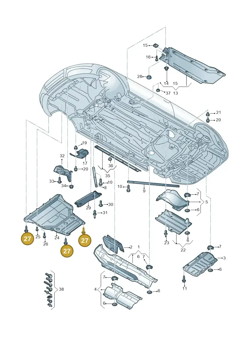N90758302 — Audi A3 Cabrio (2016-2020) diagram 891825000, position 27