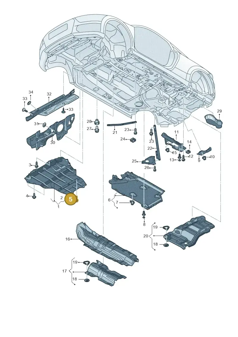 N90758302 — Audi TTRS Coupe (2016-2023) diagram 898825100, position 5