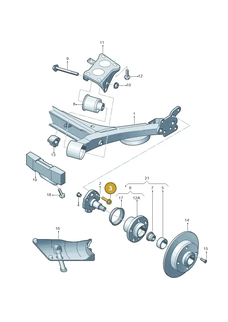N90758901 — Audi A3/S3/QUATTRO (2000-2003) diagram 194500200, position 3