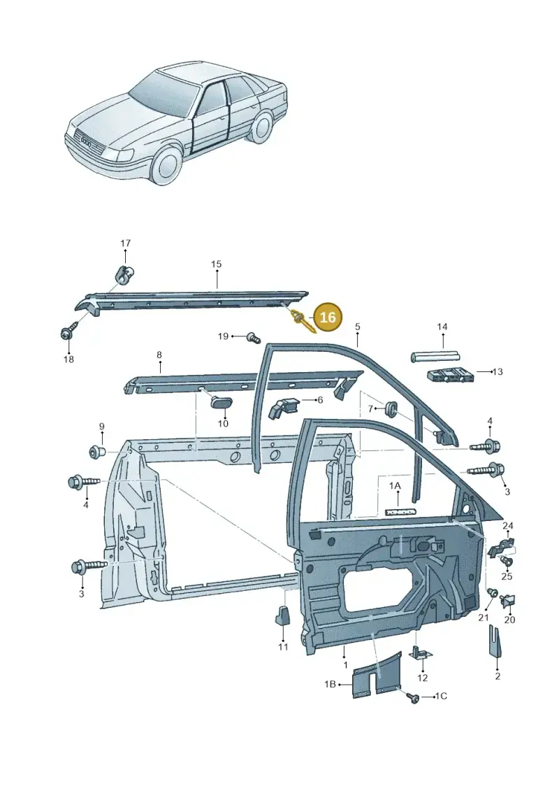 N90769501 — Audi A4/Avant F8D-W-> (1997-1998) diagram 118837400, position 16