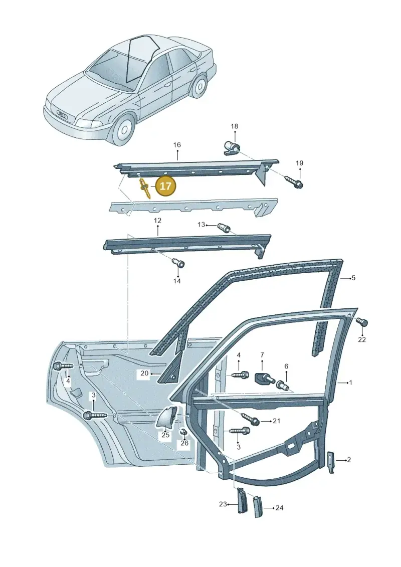 N90769501 — Audi A4/Avant F8D-W-> (1997-1998) diagram 156839400, position 17