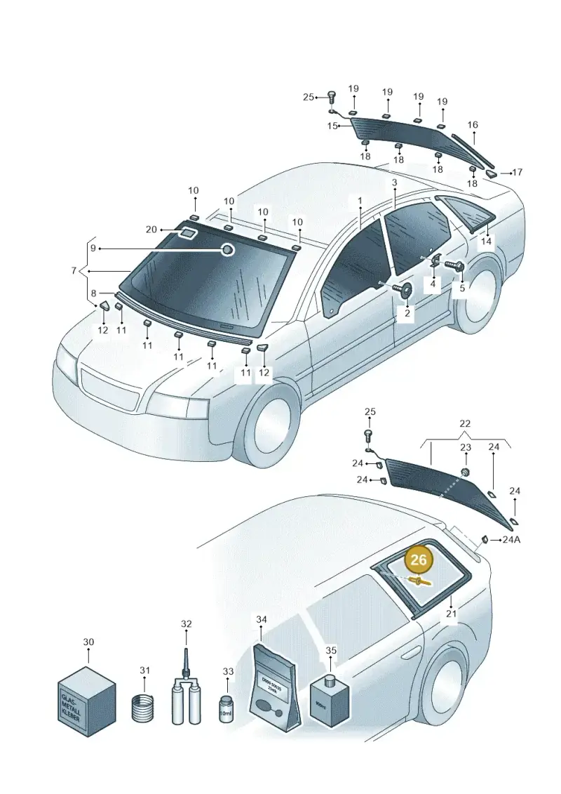 N90769501 — Audi RS6 qu. (2003-2004) diagram 260845000, position 26