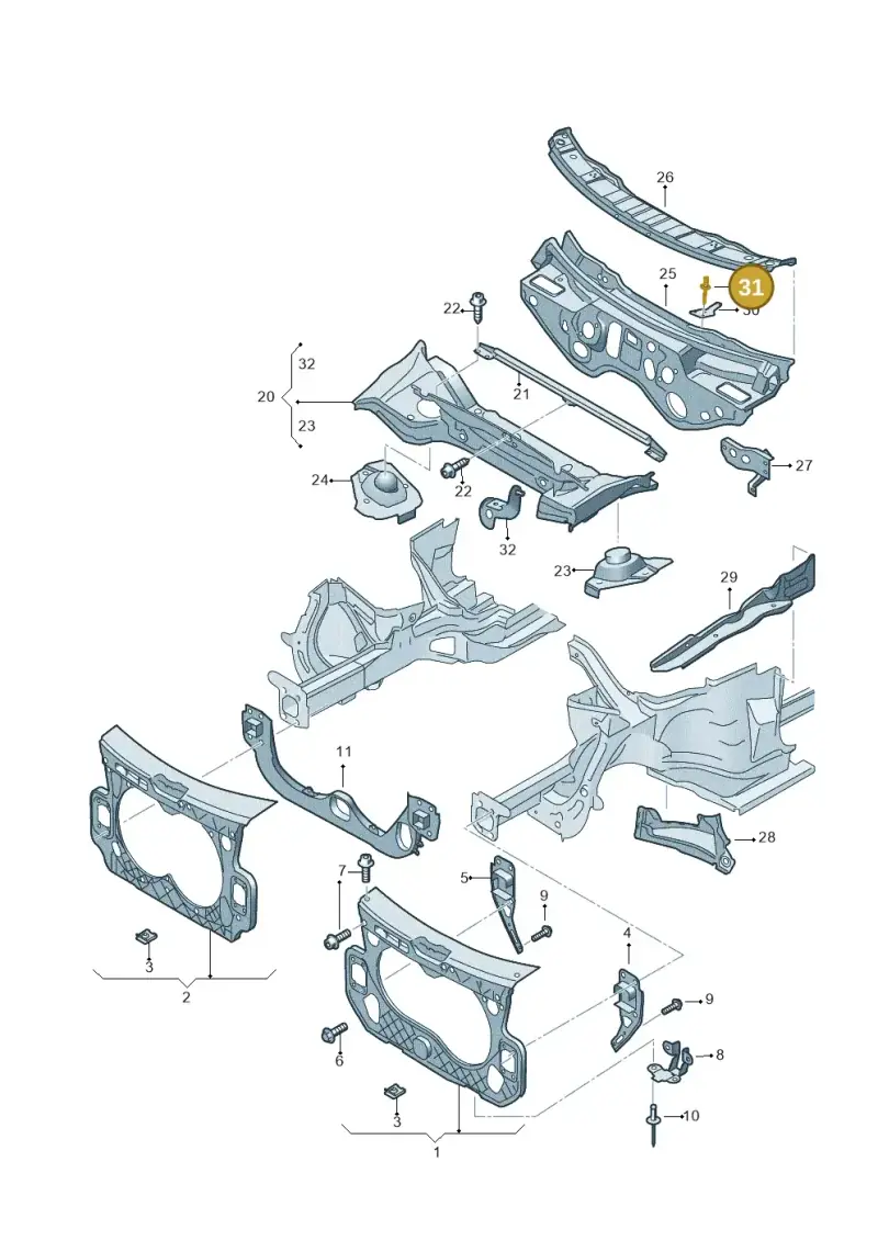 N90769501 — Audi A6 2.7 TDI (2008-2011) diagram 448805000, position 31