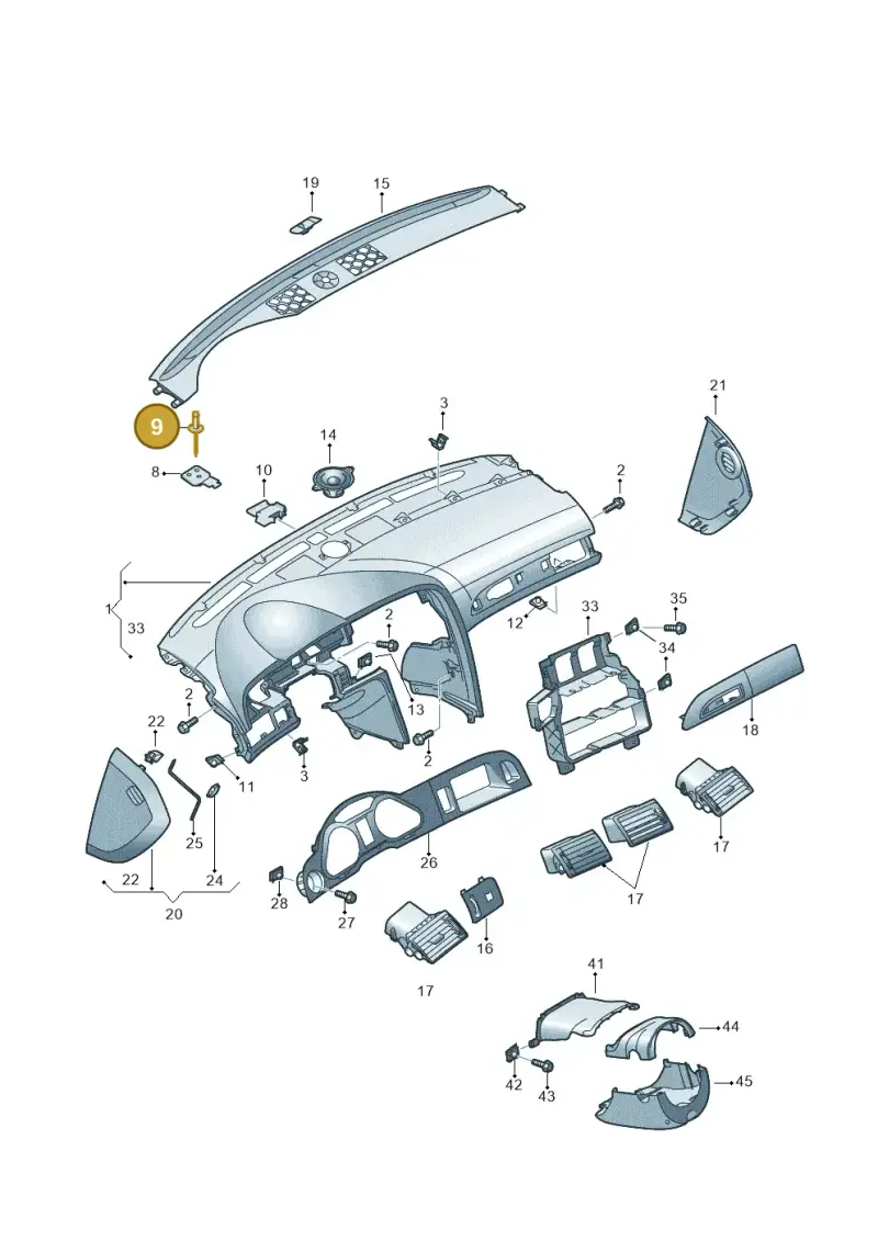 N90769501 — Audi RS6 Avant qu.5.0 (2007-2010) diagram 448857100, position 9