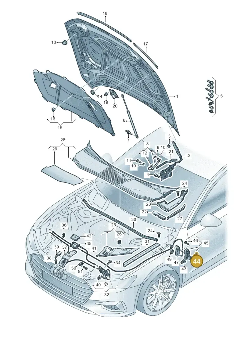 N90775001 — Audi RS6 Avant (2019-) diagram 430823000, position 44