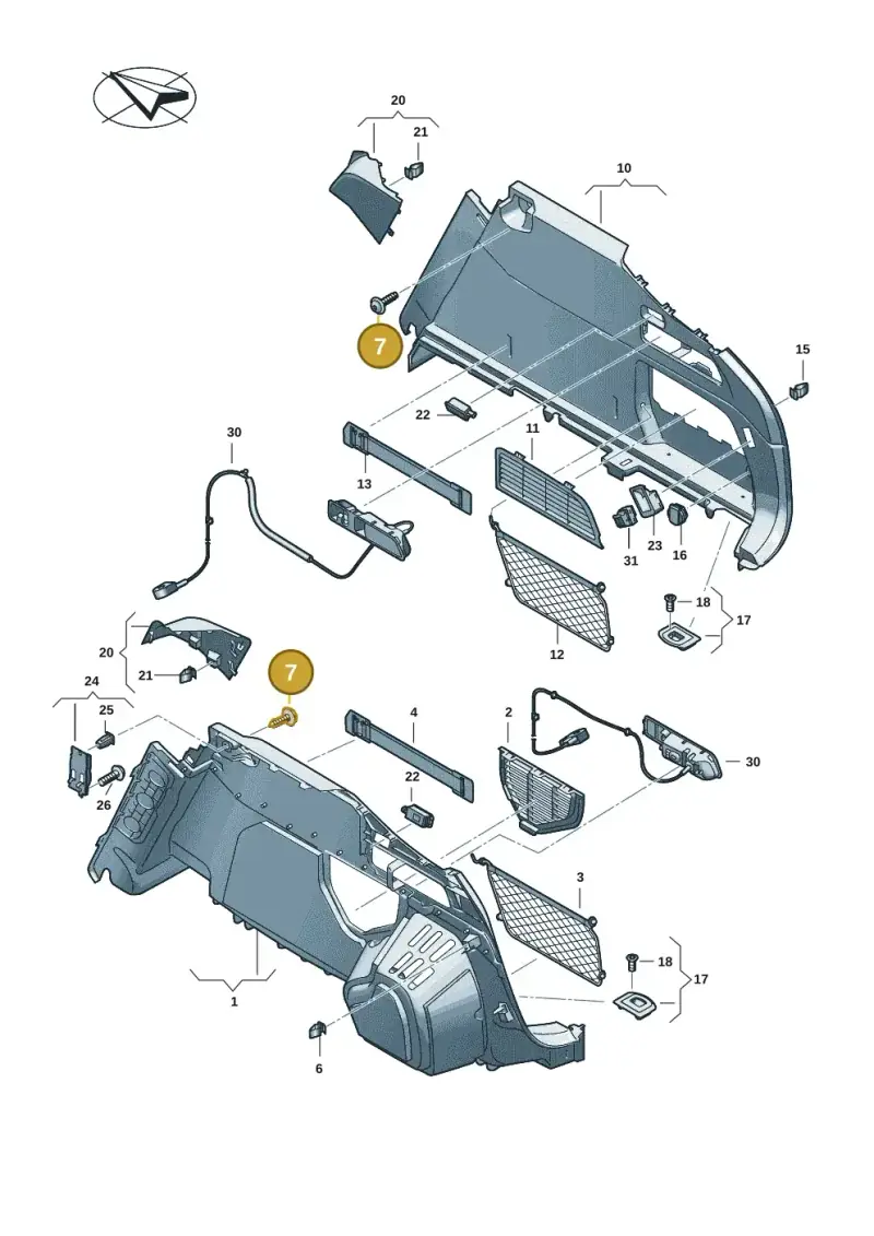 N90775001 — Audi A5 Avant 2.0 (2024-) diagram 8wk863800, position 7