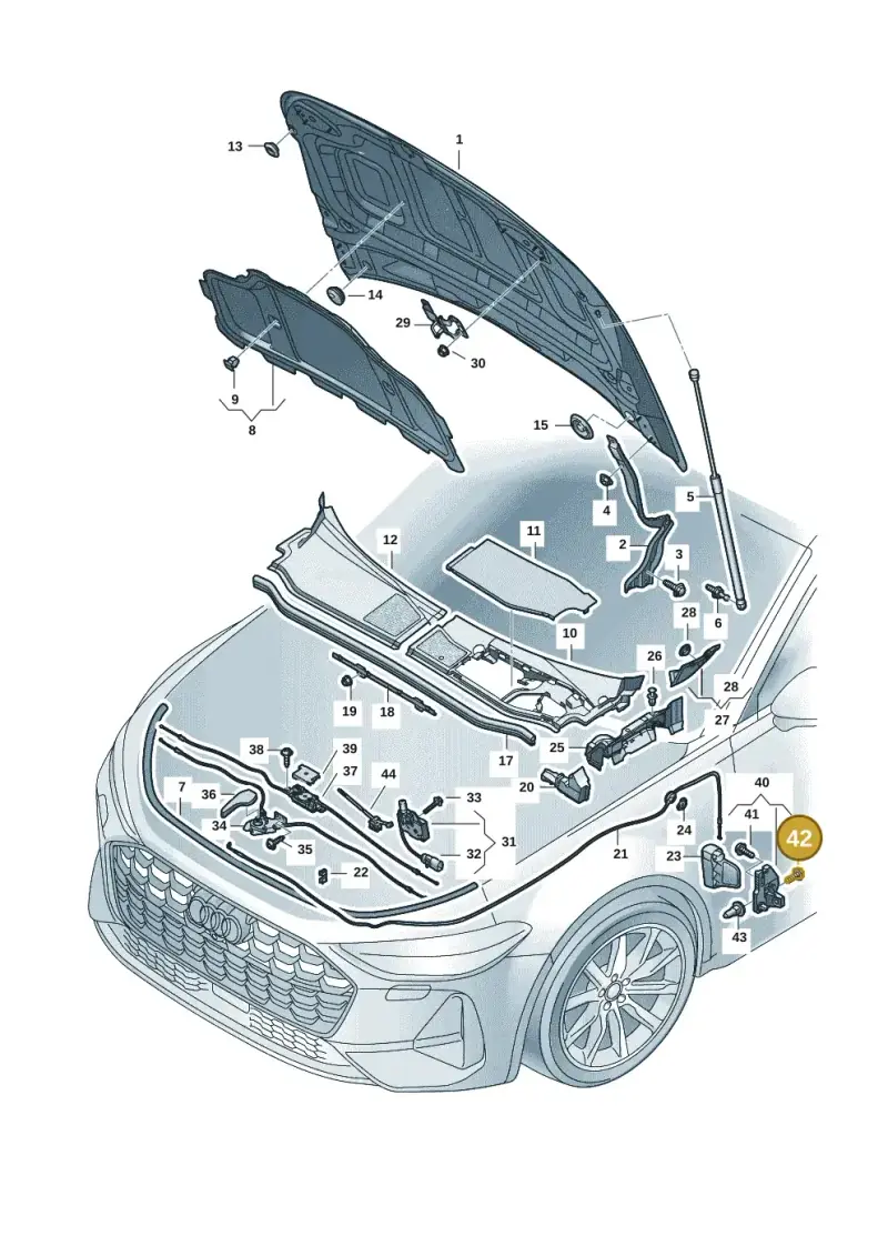 N90775001 — Audi A5 Limo 2.0 (2024-) diagram 8wk823000, position 42