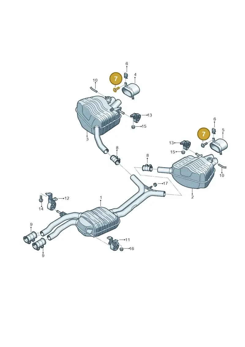 N90775801 — Audi RS4 Av. qu. 4.2 (2012-2015) diagram 695253950, position 7