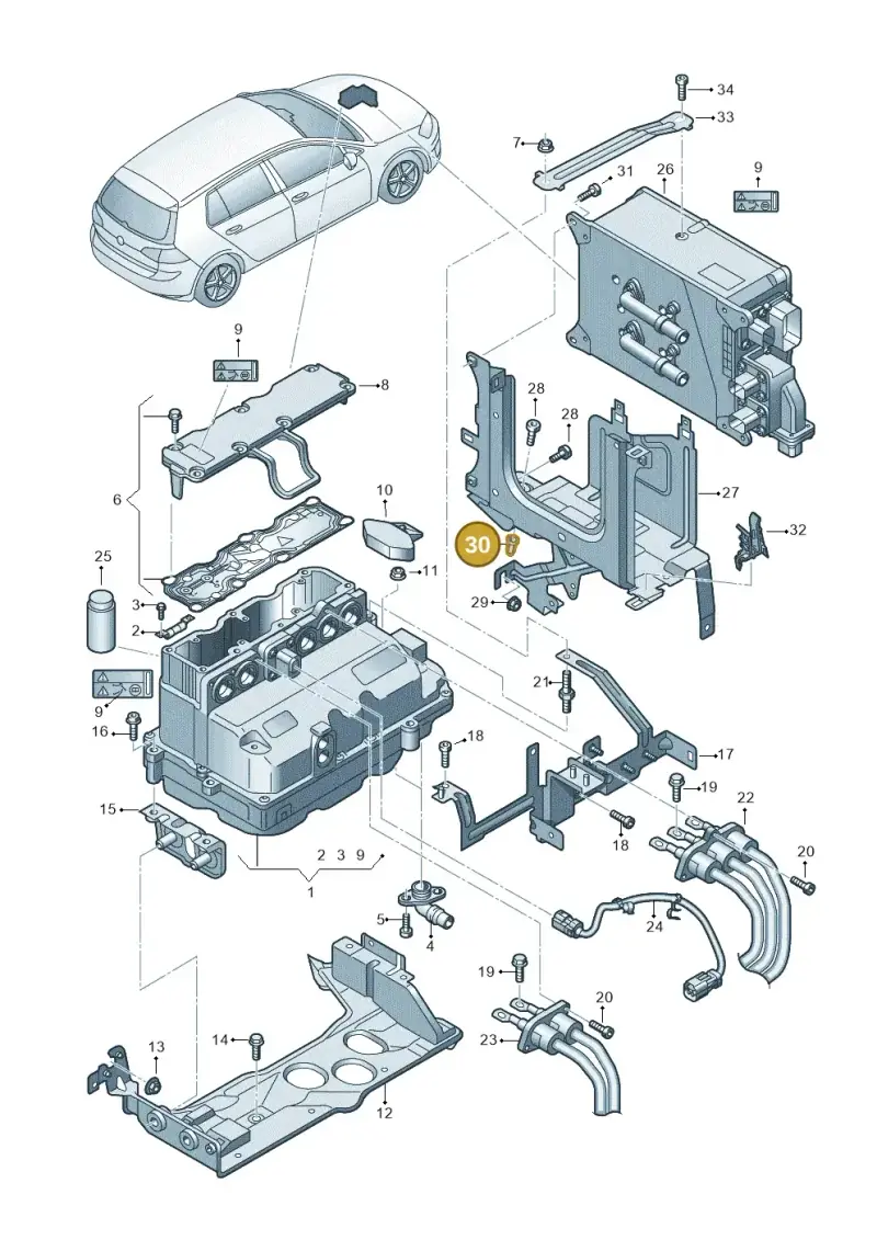 N90777902 — Audi A3 Sportback (2012-2016) diagram 746907800, position 30