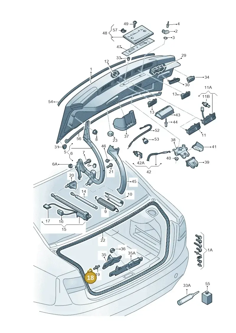 N90777902 — Audi A6 qu. 3.0 tdi (2014-2018) diagram 798827000, position 18