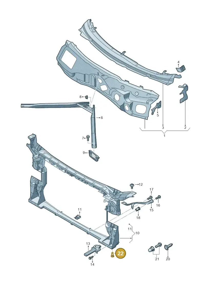 N90777902 — Audi A5 Cabrio 2.0 (2016-2018) diagram 848805000, position 22