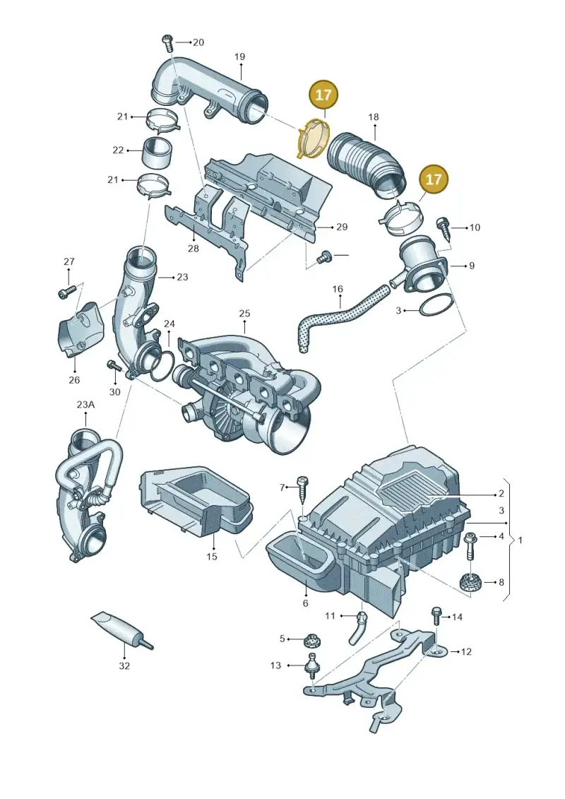N90785901 — Audi RSQ3 qu. 2.5 (2013-2018) diagram 676133300, position 17