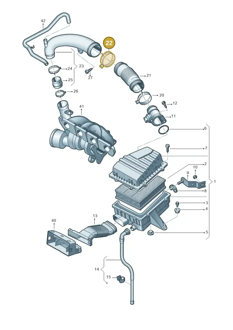 N90785901 — Audi A1 Sportback (2010-2015) diagram 708133380, position 22