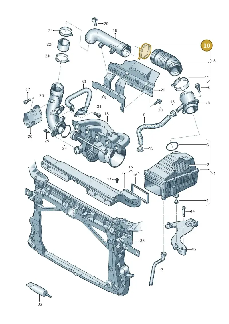 N90785901 — Audi RS3 Sportback (2015-2016) diagram 858133300, position 10