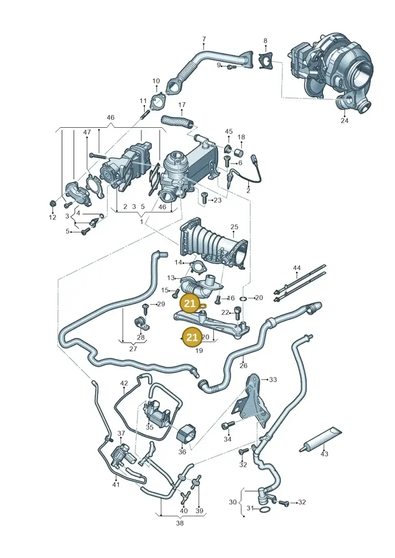 N90809102 — Audi A6 2.0 (2018-) diagram 838131400, position 21
