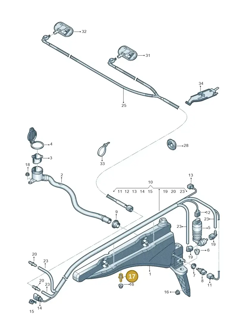 N90814402 — Audi RS3 Limousine (2017-2020) diagram 853955100, position 17