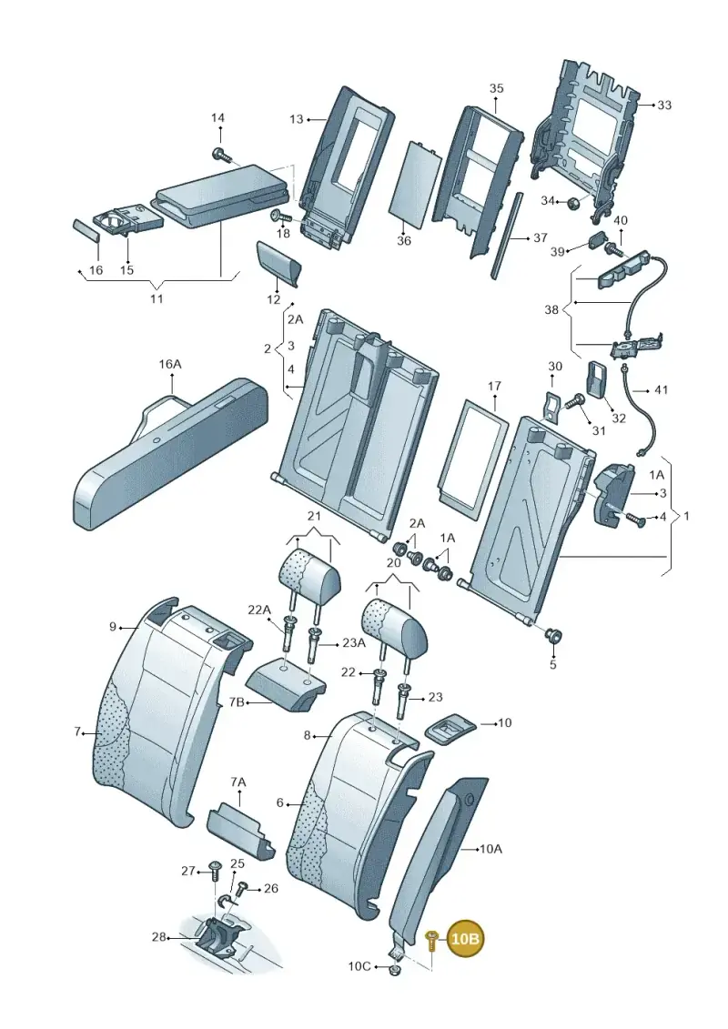 N90816301 — Audi A7 Sportback (2014-2018) diagram 758885700, position 10B