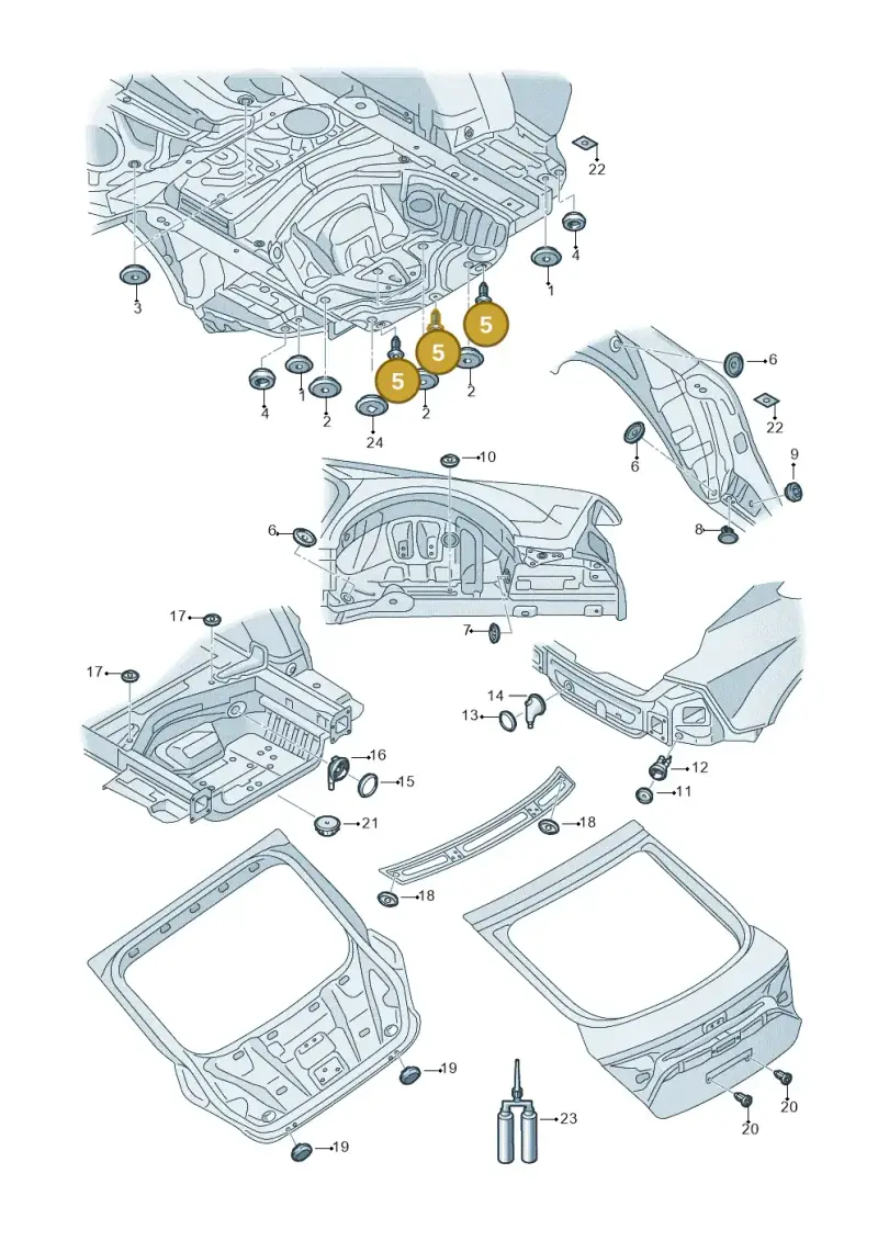 N90821401 — Audi A7 Sportback (2014-2018) diagram 711803360, position 5