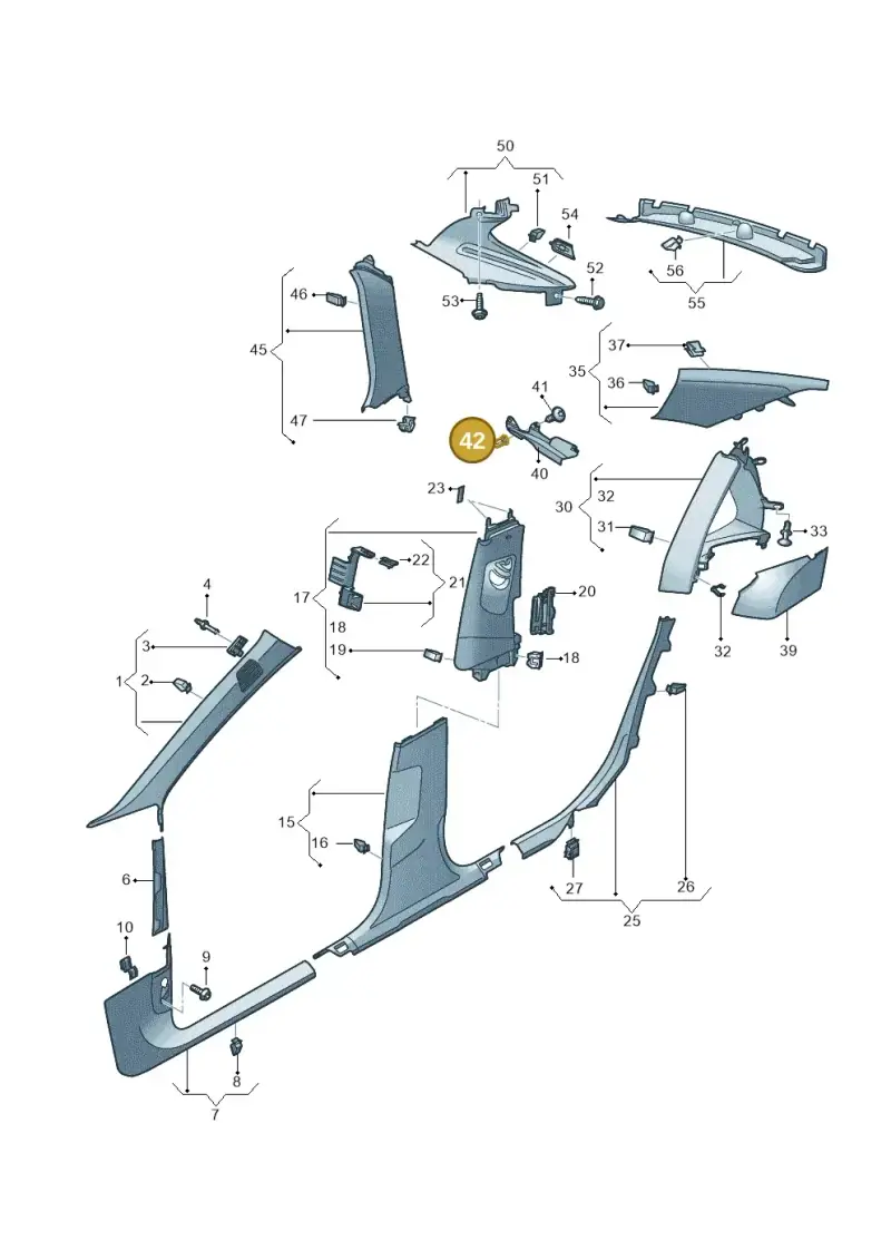 N90825401 — Audi A6 2.0 (2018-) diagram 430867650, position 42