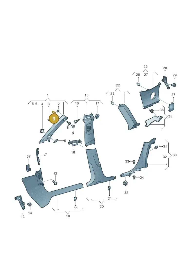 N90825401 — Audi RS3 Limousine (2017-2020) diagram 853867650, position 9