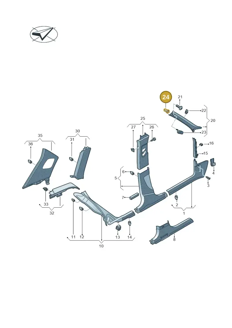 N90825401 — Audi Q3 1.4 (2016-) diagram 855867650, position 24