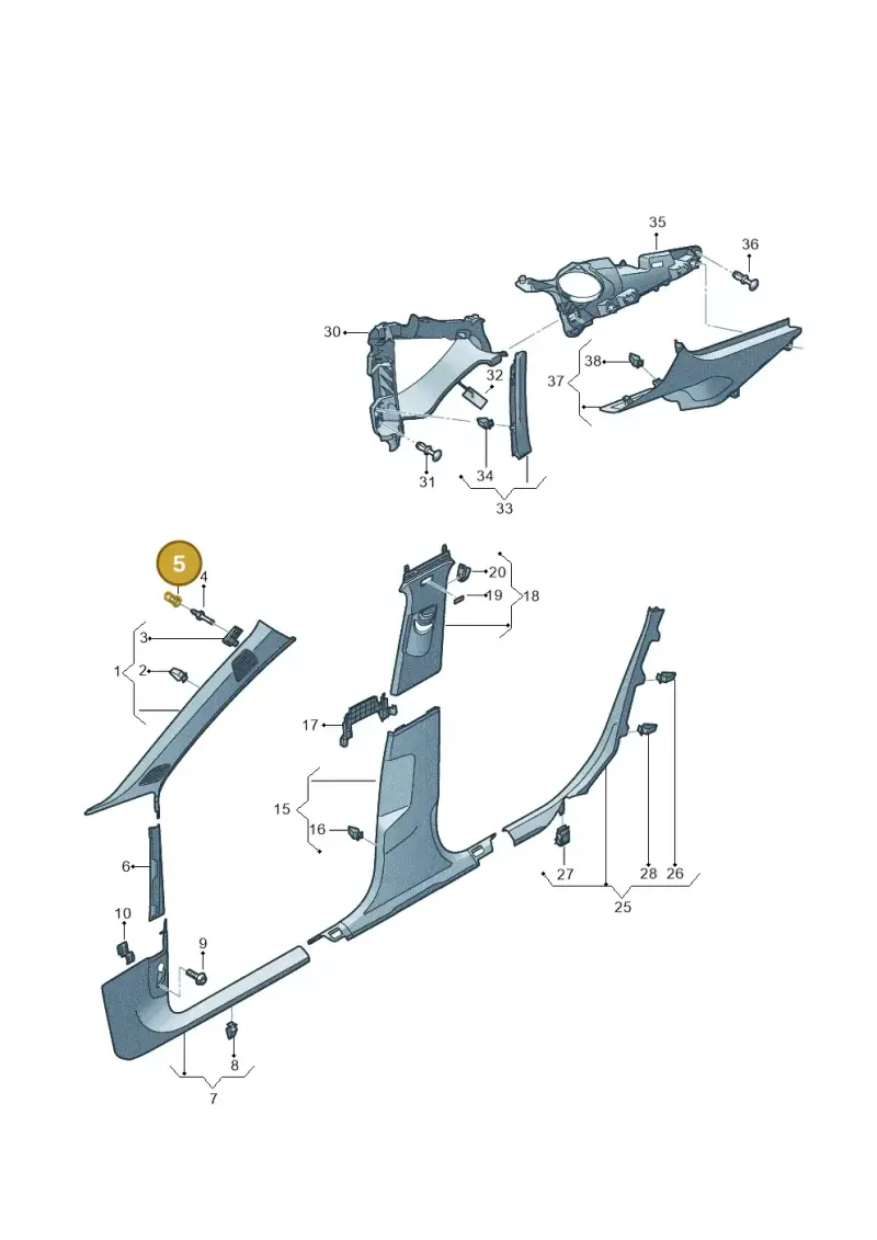 N90825401 — Audi RS5 Sportback (2017-) diagram 897867660, position 5