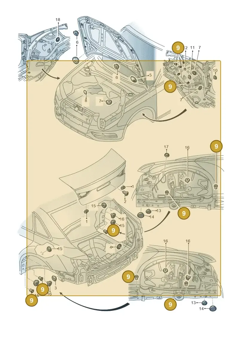 N90833801 — Audi RS3 Limousine (2017-2020) diagram 745803360, position 9