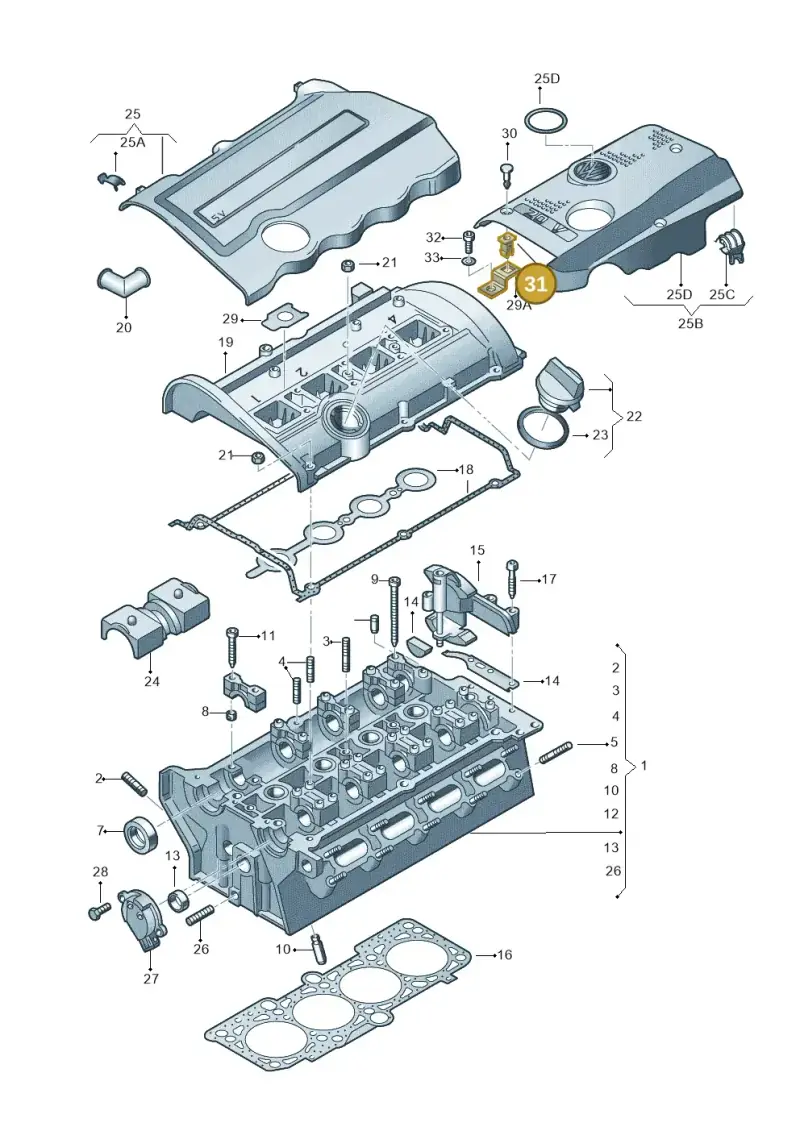 N90847501 — Audi A4/S4 Cabrio./qu. 07> (2006-) diagram 156103480, position 31