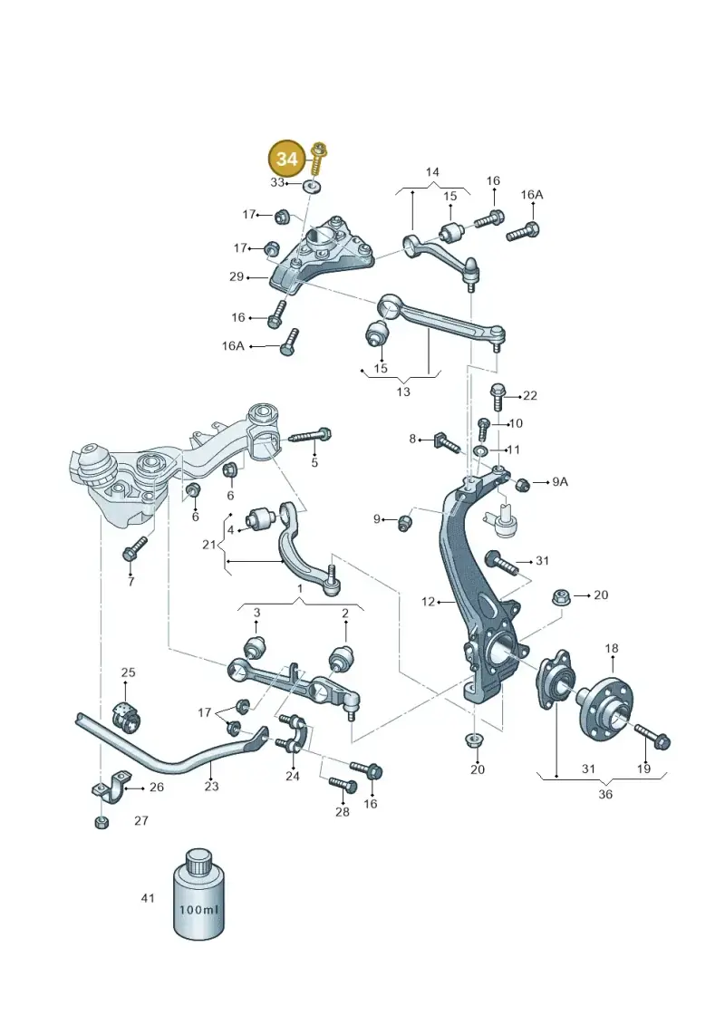 N90847602 — Audi RS6 qu. (2003-2004) diagram 233407000, position 34