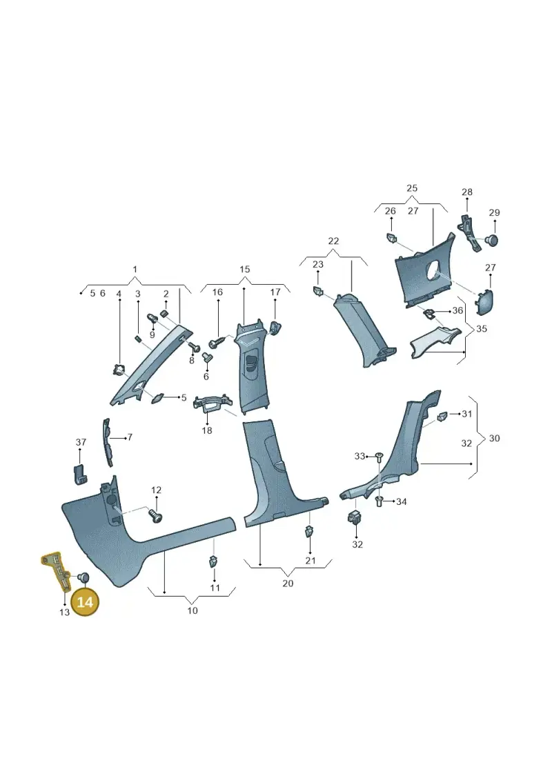 N90861801 — Audi RS3 Limousine (2017-2020) diagram 853867650, position 14