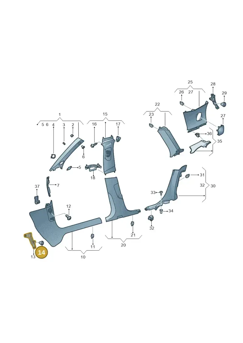 N90861801 — Audi RS3 Sportback (2015-2016) diagram 858867650, position 14