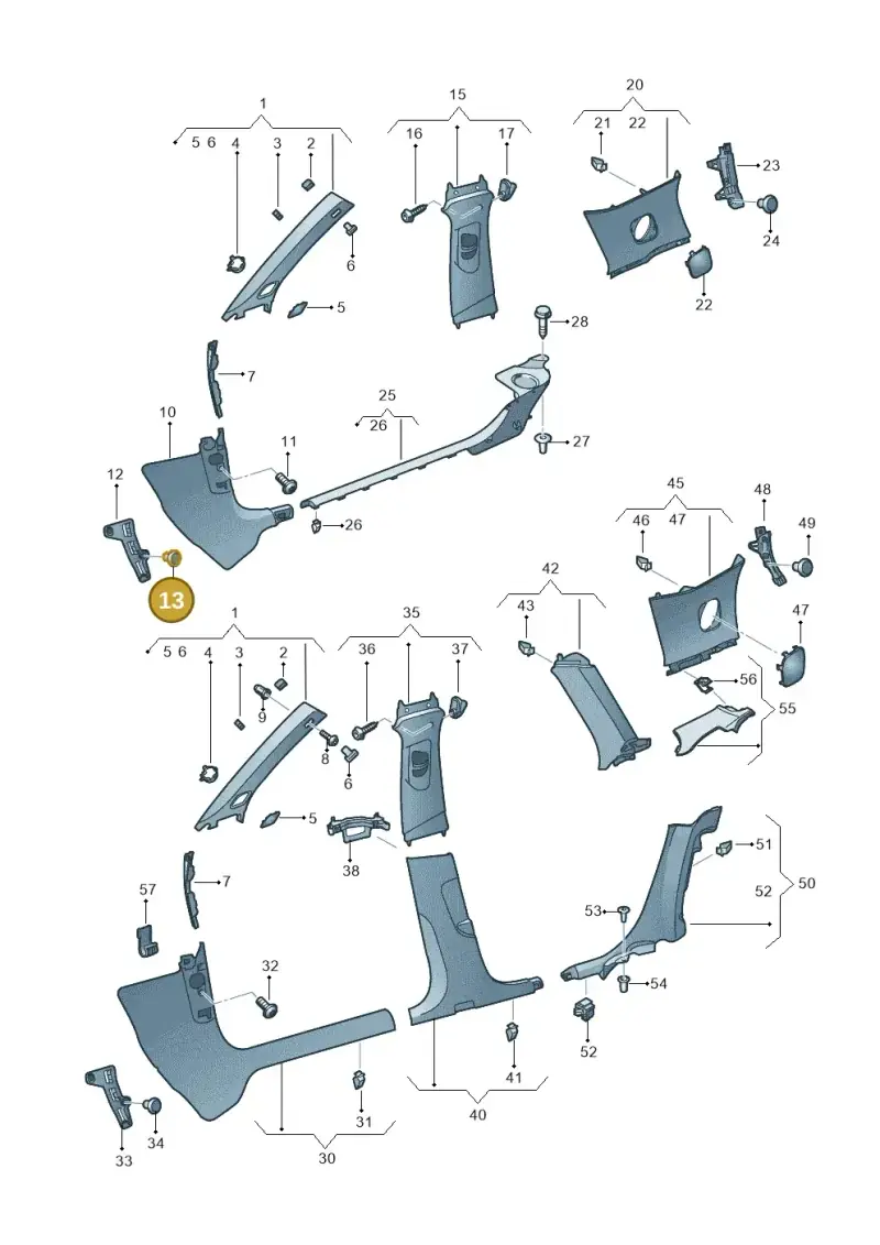 N90861801 — Audi A3 Sportback (2016-2020) diagram 890867650, position 13
