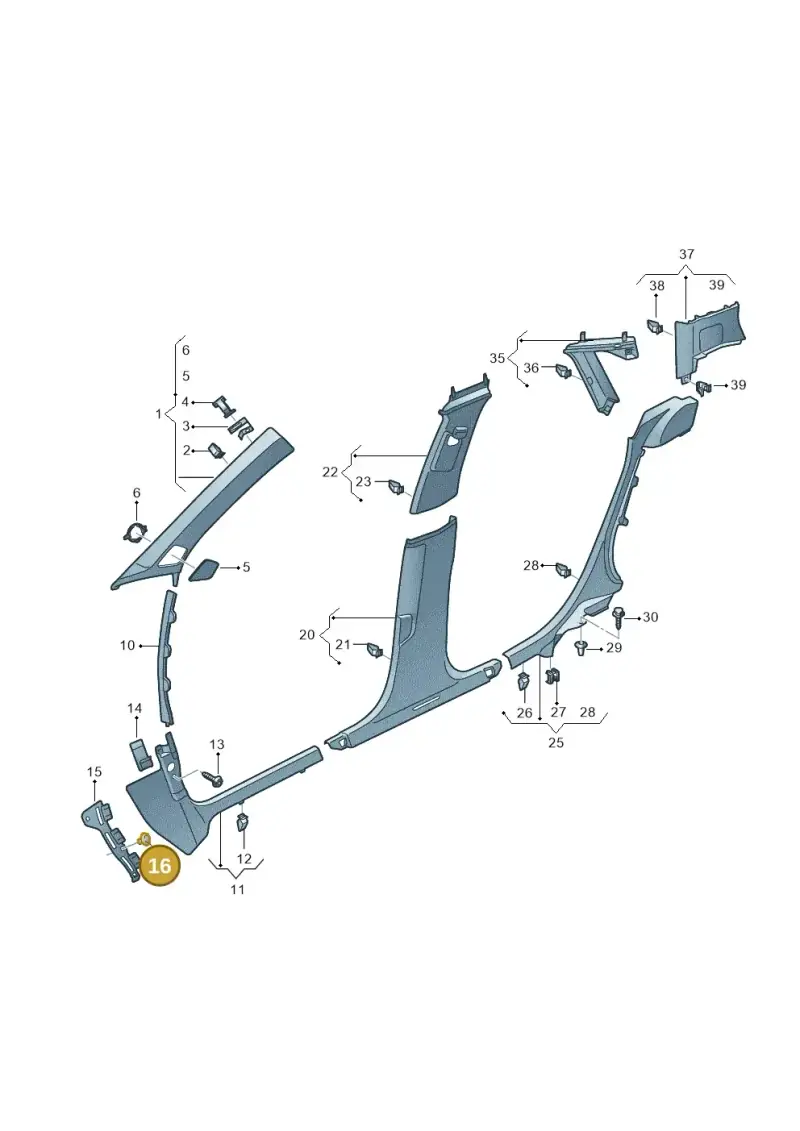 N90861801 — Audi A3 Sportback (2019-2021) diagram 596867650, position 16
