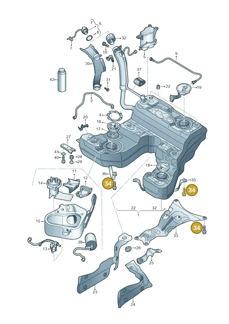 N90862302 — Audi A8L qu. 3.0 TDI (2013-2018) diagram 696201000, position 34
