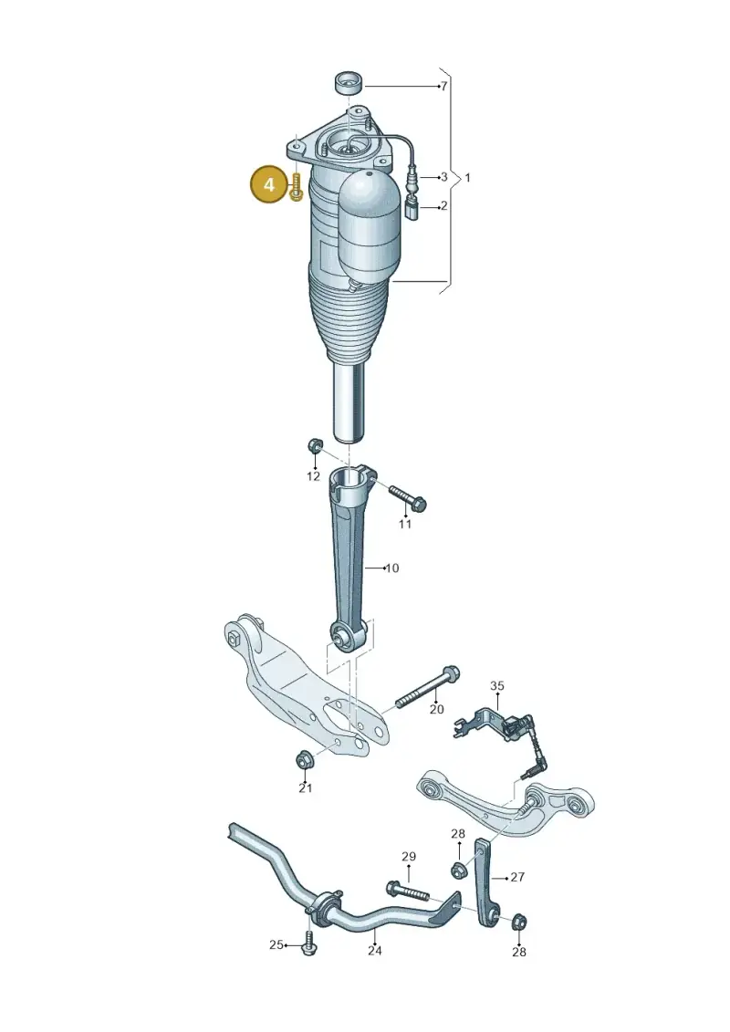 N90862302 — Audi A8L (2017-2022) diagram 838511050, position 4