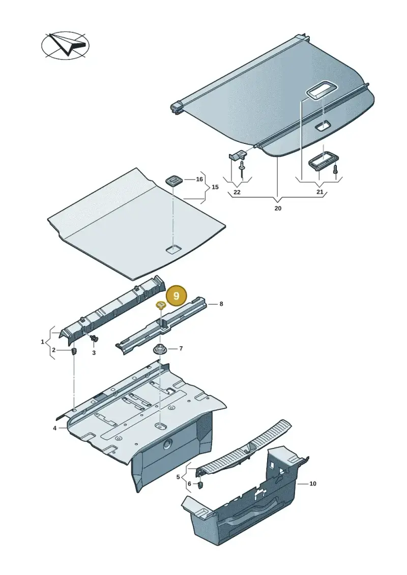 N90871301 — Audi Q6 e-tron (2023-) diagram f5s863850, position 9
