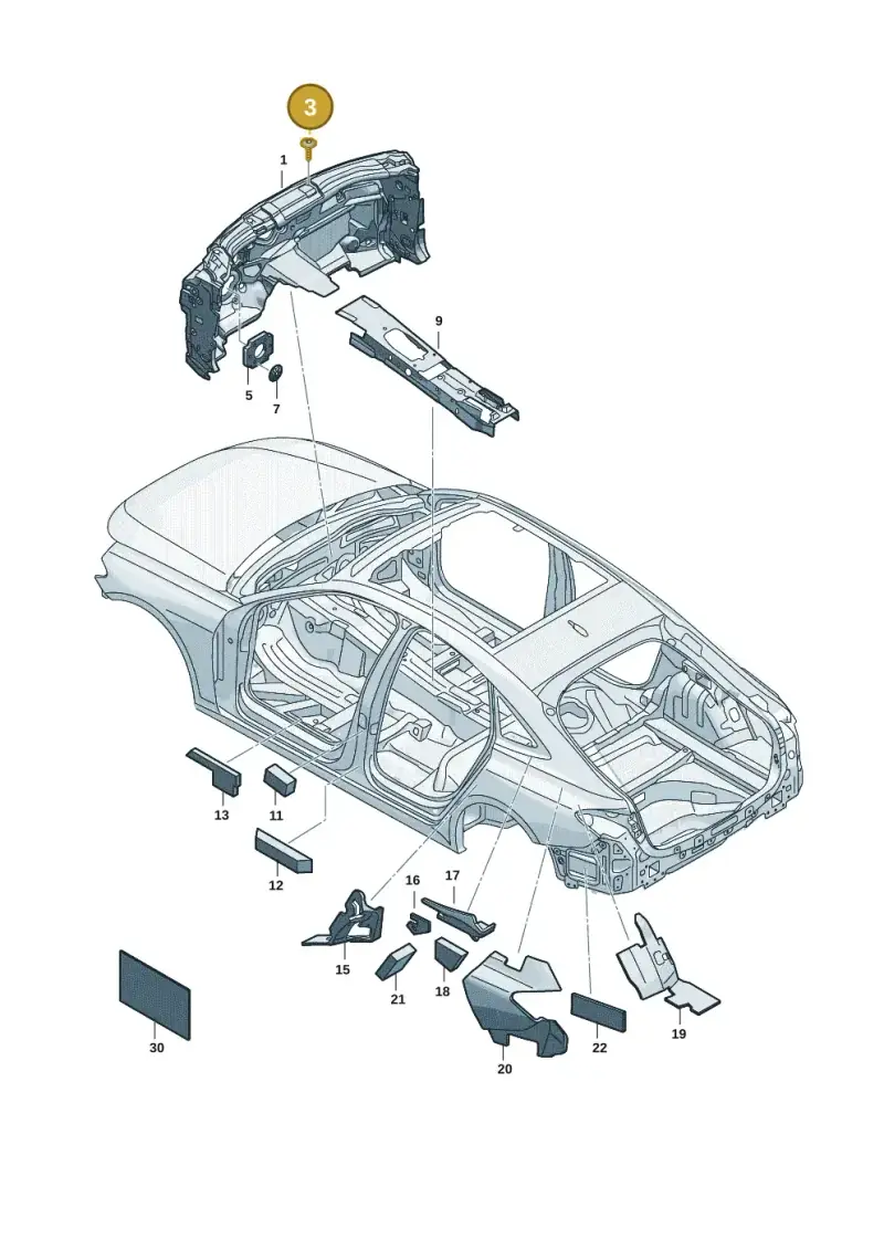 N90871301 — Audi A5 Limo 2.0 (2024-) diagram 8wh863200, position 3