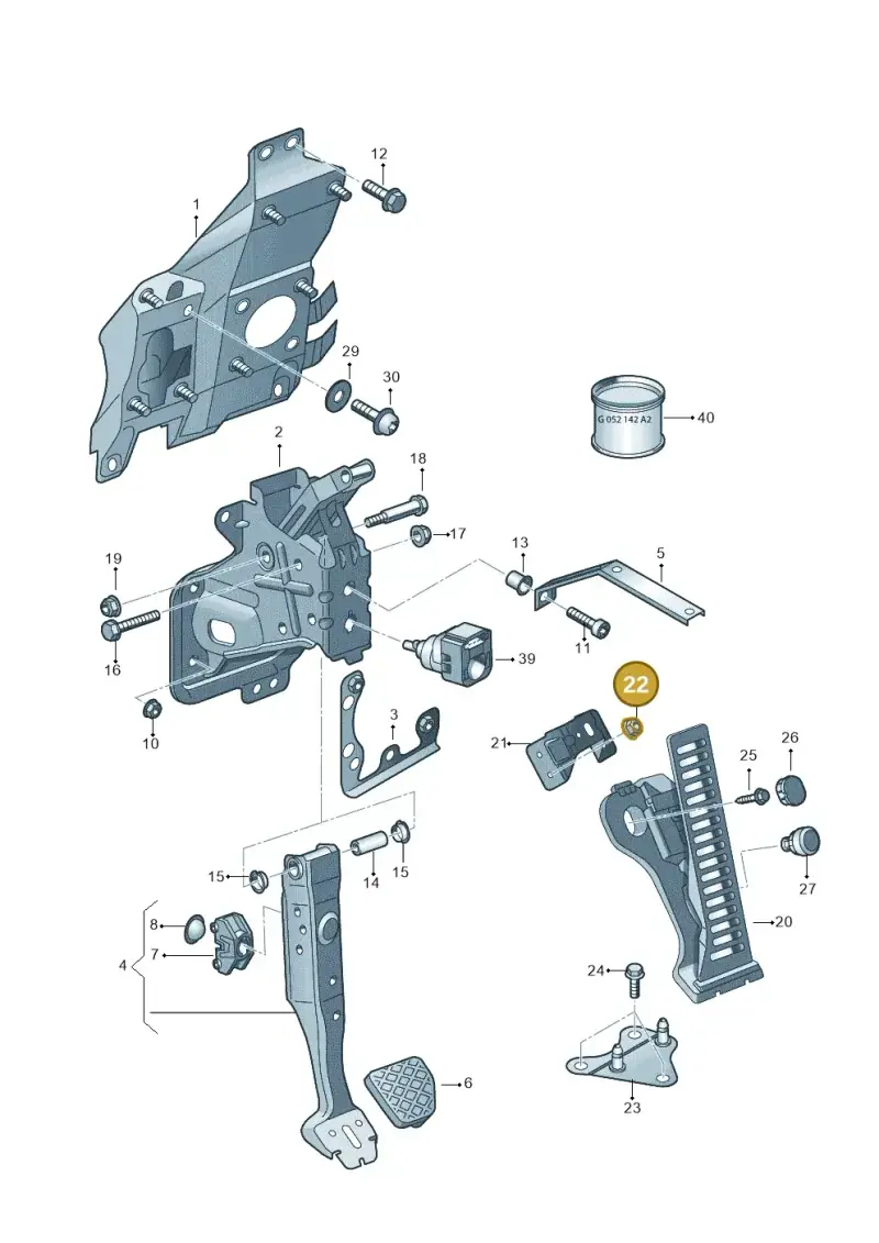 N90878602 — Audi R8 qu. 5.2 (2012-2015) diagram 618721600, position 22
