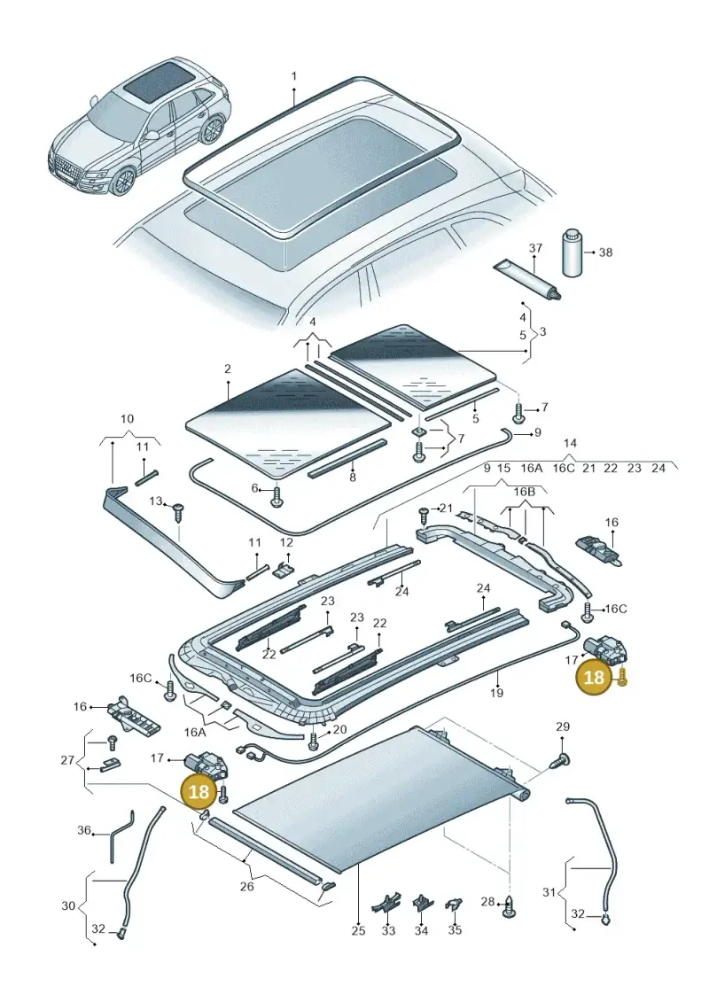 N90884801 — Audi Q5 qu. 2.0 TDI (2012-2017) diagram 647877000, position 18